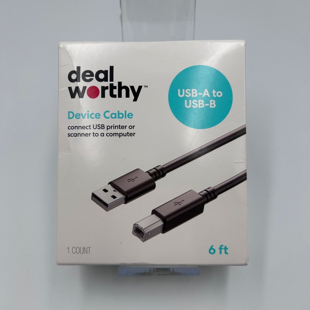 Deal Worthy 6ft USB 2.0 Device C Cable Black 056-00-0080 USB-A to USB-C